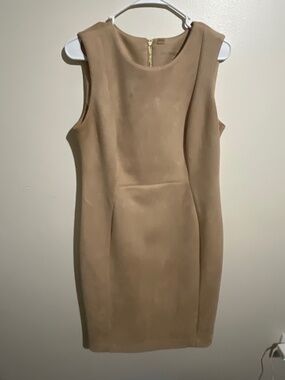 Gold Calvin Klein Suede Dress